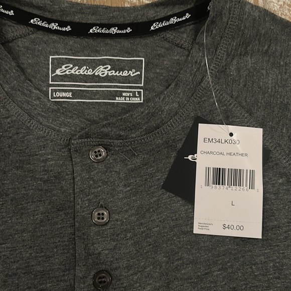 Eddie Bauer Gray Long Sleeve Tee - Picture 2 of 5